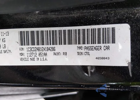 2014 Dodge Avenger Se from USA, damaged, VIN 1C3CDZAB1EN184286